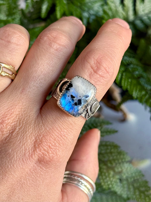 Moonstone Abstract Ring