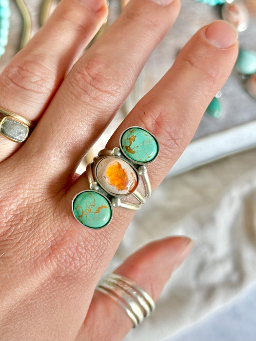 Turquoise + Mexican Fire Opal | Made to Order