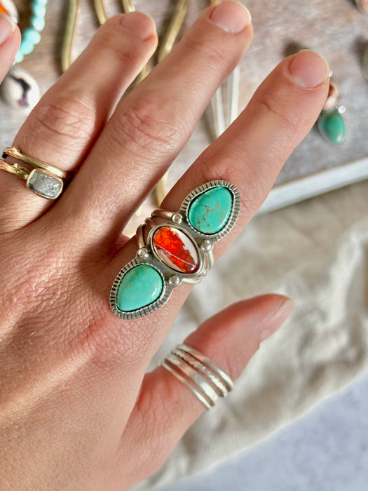 Turquoise + Mexican Fire Opal | Made to Order